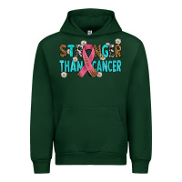 Forest Green stronger than cancer with cancer ribbon Urban Hoodie - AdoDesignShop
