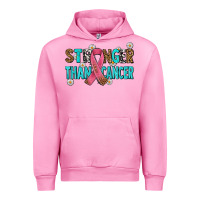 Fuchsia Pink stronger than cancer with cancer ribbon Urban Hoodie - AdoDesignShop