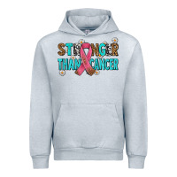 Heather Grey stronger than cancer with cancer ribbon Urban Hoodie - AdoDesignShop
