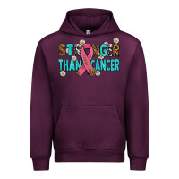 Mauve Wine stronger than cancer with cancer ribbon Urban Hoodie - AdoDesignShop