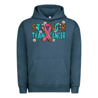 Pigment Midnight Navy stronger than cancer with cancer ribbon Urban Hoodie - AdoDesignShop