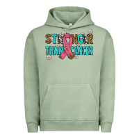 Pigment Oil Green stronger than cancer with cancer ribbon Urban Hoodie - AdoDesignShop