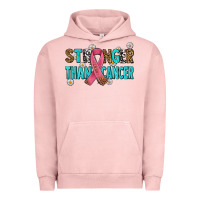 Pigment Salmon stronger than cancer with cancer ribbon Urban Hoodie - AdoDesignShop