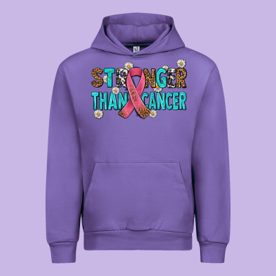 Stronger Than Cancer With Cancer Ribbon Urban Hoodie Designed By Adodesignshop