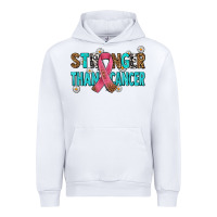 White stronger than cancer with cancer ribbon Urban Hoodie - AdoDesignShop