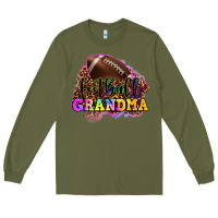 Army Green football grandma Long Sleeve Tee - OliviaCreatesArt