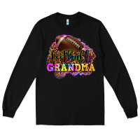 Black football grandma Long Sleeve Tee - OliviaCreatesArt