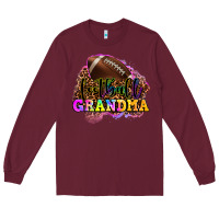 Burgundy football grandma Long Sleeve Tee - OliviaCreatesArt