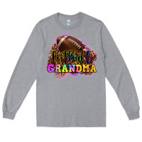 Heather Grey football grandma Long Sleeve Tee - OliviaCreatesArt