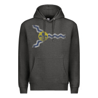 Charcoal Heather St Louis Missouri Flag Vintage Faded Home Family Premium Hoodie - trangStudio