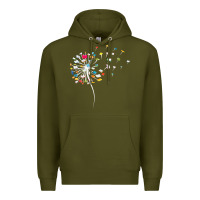 Army Green Womens Funny Dandelion Books Gift For Reading Lover Women Girls V-Neck Premium Hoodie - trangStudio