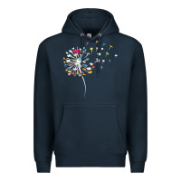 Navy Womens Funny Dandelion Books Gift For Reading Lover Women Girls V-Neck Premium Hoodie - trangStudio