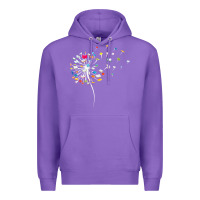 Purple Womens Funny Dandelion Books Gift For Reading Lover Women Girls V-Neck Premium Hoodie - trangStudio