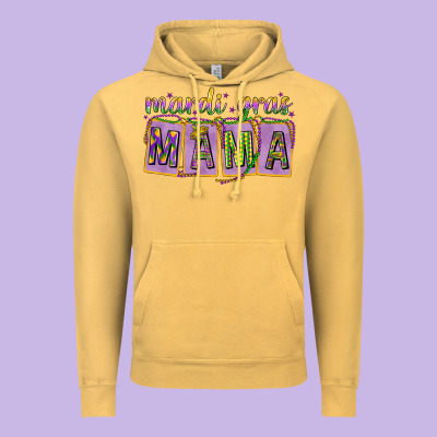 Mardi Gras Mama With Beads Mother's Day Vintage Hoodie Designed By Howdyjamesfarm