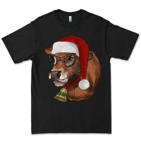 Black christmas glasses heifer Premium Tee - RanaPortraitStore