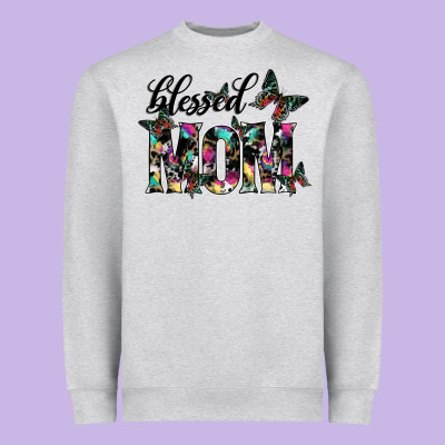 Blessed Mom Heavyweight Sweatshirt Designed By Sublimationcraftshop