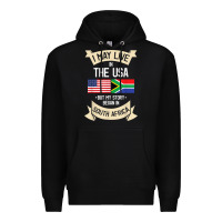 Black South Africa American Flag USA South African Roots Gifts Premium Hoodie - trangStudio