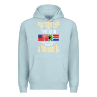 Blue Mist South Africa American Flag USA South African Roots Gifts Premium Hoodie - trangStudio