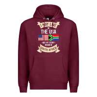 Burgundy South Africa American Flag USA South African Roots Gifts Premium Hoodie - trangStudio