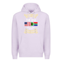 Lilac South Africa American Flag USA South African Roots Gifts Premium Hoodie - trangStudio