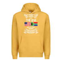 Mustard South Africa American Flag USA South African Roots Gifts Premium Hoodie - trangStudio