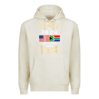 Oatmeal Heather South Africa American Flag USA South African Roots Gifts Premium Hoodie - trangStudio
