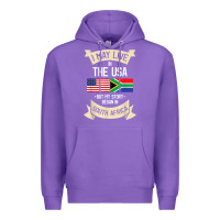 Purple South Africa American Flag USA South African Roots Gifts Premium Hoodie - trangStudio