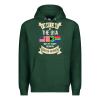 Sports Green South Africa American Flag USA South African Roots Gifts Premium Hoodie - trangStudio