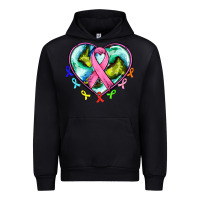 Black heart earth and cancer ribbon Urban Hoodie - AdoDesignShop