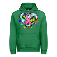 Emerald heart earth and cancer ribbon Urban Hoodie - AdoDesignShop