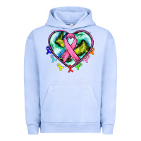 Pigment Grape Ice heart earth and cancer ribbon Urban Hoodie - AdoDesignShop