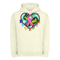 Pigment Pistachio heart earth and cancer ribbon Urban Hoodie - AdoDesignShop