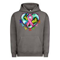 Heart Earth And Cancer Ribbon Urban Hoodie | Teevron