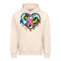 Sandshell heart earth and cancer ribbon Urban Hoodie - AdoDesignShop