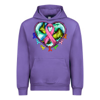 Tulip heart earth and cancer ribbon Urban Hoodie - AdoDesignShop