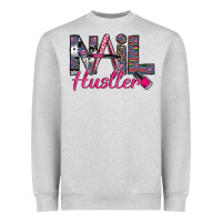 Heather Grey Nail hustler Heavyweight Sweatshirt - SublimationCraftShop