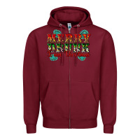Burgundy Merry Drink I Am Christmas Zipper Hoodie - Artiststas