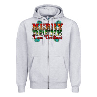 Heather Grey Merry Drink I Am Christmas Zipper Hoodie - Artiststas