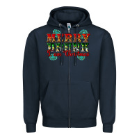 Navy Merry Drink I Am Christmas Zipper Hoodie - Artiststas