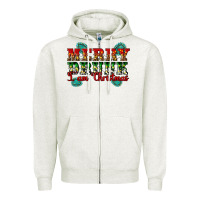 Oatmeal Heather Merry Drink I Am Christmas Zipper Hoodie - Artiststas
