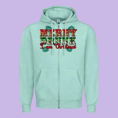 Merry Drink I Am Christmas Zipper Hoodie Designed By Artiststas