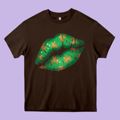 St. Patricks Day Green Lips Heavy Core Tee Designed By Bettercallsaul