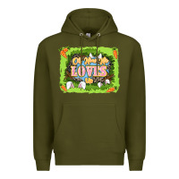 Army Green Oh how he loves us Easter Day Premium Hoodie - LillyAllenDesigns
