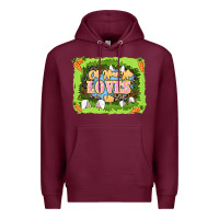 Burgundy Oh how he loves us Easter Day Premium Hoodie - LillyAllenDesigns