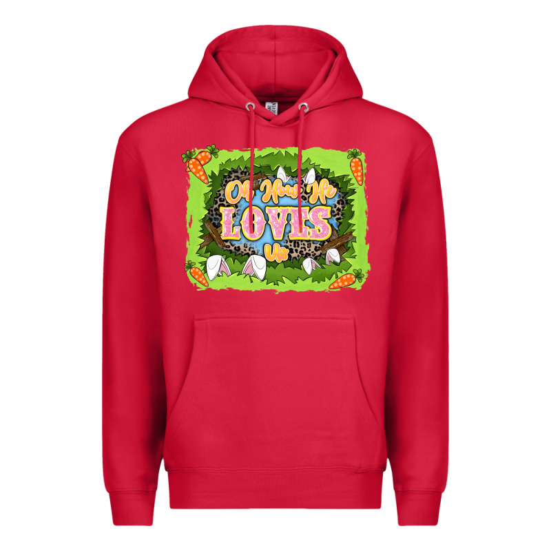 Oh How He Loves Us Easter Day Premium Hoodie by LillyAllenDesigns | Teevron