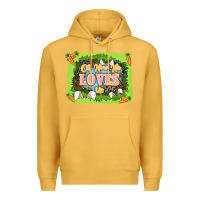 Mustard Oh how he loves us Easter Day Premium Hoodie - LillyAllenDesigns