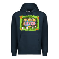 Navy Oh how he loves us Easter Day Premium Hoodie - LillyAllenDesigns