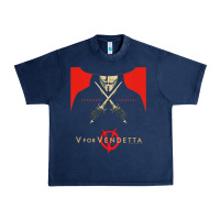 Navy V For Vendetta Freedom Forever Urban Heavy Tee - trangStudio