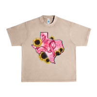 French Oak texas map breast cancer Urban Heavy Tee - CowGirlArtShop