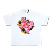 White texas map breast cancer Urban Heavy Tee - CowGirlArtShop